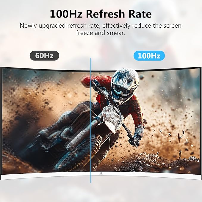 Z-Edge 27-inch Curved Gaming Monitor, Full HD 1080P 1920x1080 LED Backlight Monitor, with 100Hz Refresh Rate and Eye-Care Technology, 178° Wide View Angle, VGA+HDMI