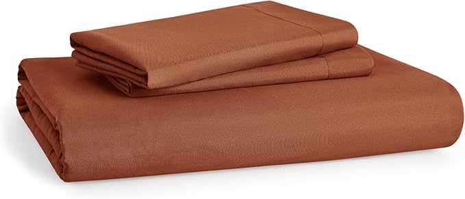 Bedsure Duvet Cover King Size - Soft Double Brushed Bedding Set for Kids & Adults, Zipper Closure, 3 Pieces, Includes 1 Duvet Cover (104"x90") & 2 Pillow Shams, NO Comforter, Terracotta