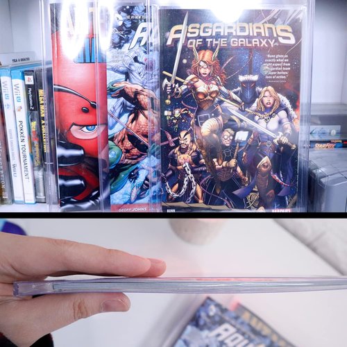 EVORETRO Comic Book Toploader - Adjustable Acrylic Display Stand for Current & Silver Age Comics | 10-Pack