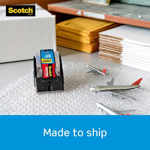 Scotch Heavy Duty Packaging Tape - Strong Seal for Packing & Shipping | 1.88" x 22.2 yd, Clear, 1 Roll with Dispenser