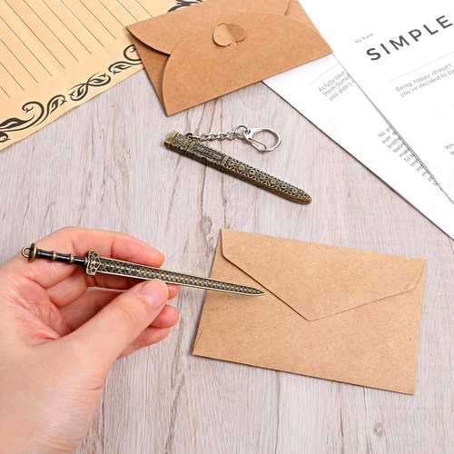Mini Sword Letter Opener Set by [Brand Name] - Ancient Design with Sheath & Display Stand | Perfect for Envelopes