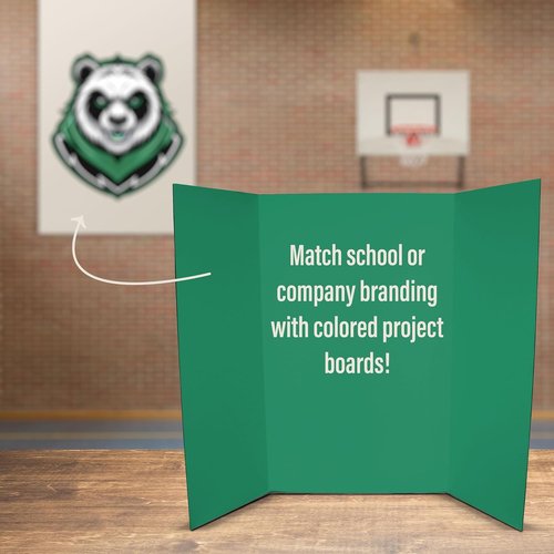 Flipside Products Foam Project Boards - 36” x 48” Green Trifold Display Boards | 3 Pack, 3/16'' Thick