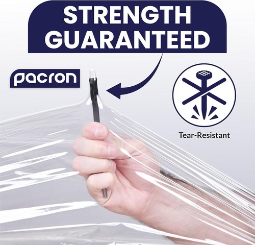 Pre-Stretched Stretch Wrap - Clear Hand Shrink Pallet Wrap Film, 18" x 1500FT, Tear-Resistant & Self-Adhering