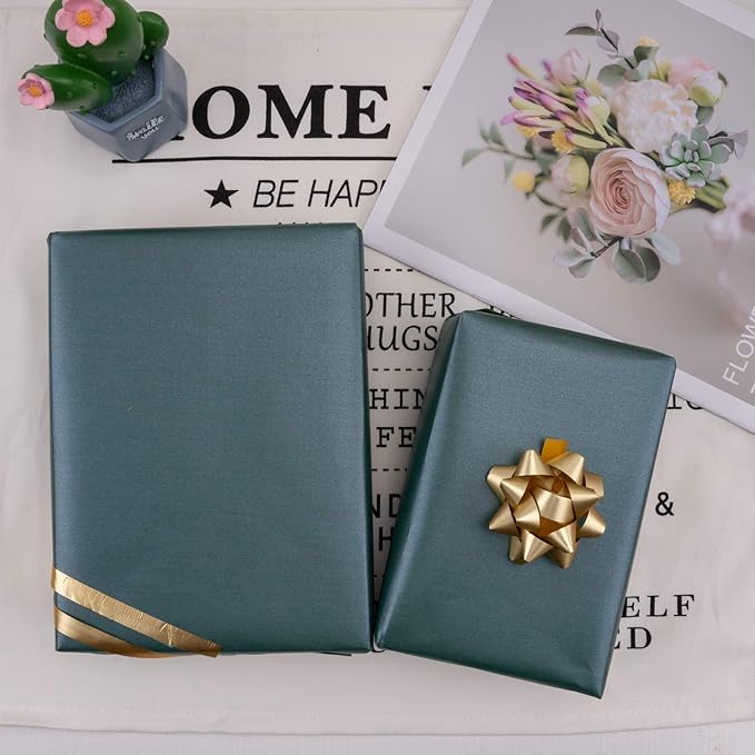 RUSPEPA Green Matte Wrapping Paper - 81.5 Sq Ft - Solid Color Pearly - Lustre Paper Perfect for Wedding,Birthday,Christmas,Baby Shower - 30 inches x 32.8 feet