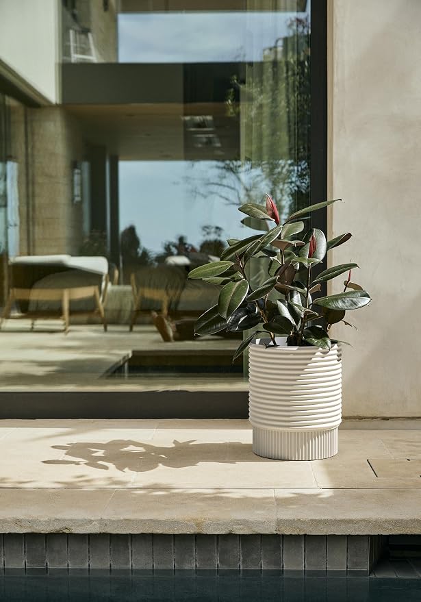 Veradek Mod Series 17" Medium Planter for Patio & Backyard | Durable Plastic-Stone Material | Modern Décor for Plants & Flowers