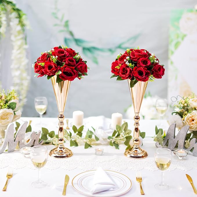 Flower Centerpieces for Wedding Tables: Wedding Table Decorations Crimson Flower Balls Centerpieces for Engagement Cerebration Party Center Pieces 2 Packs
