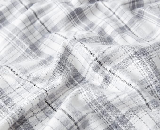 Eddie Bauer - Flannel Sheets Twin Size, Anti-Pilling & Wrinkle Resistant Cotton, Touchably Soft for All-Season Comfort - Bed Sheets with Matching Pillowcases & Fitted Sheet (Beacon Hill Ivory)
