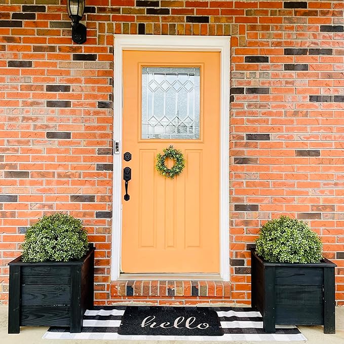 Artificial Boxwood Ball Topiary Tree, Set of 2 Boxwood Ball-Shaped Artificial Topiary, for Porch Outdoor or Indoor