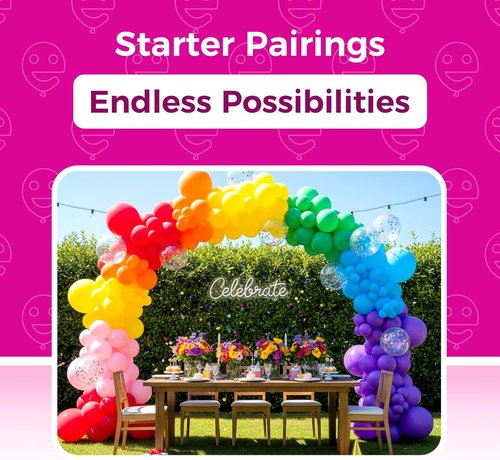 Bezente 100 Pack Rainbow Latex Balloons - 12 Inch Bright Color Helium Balloons for Parties