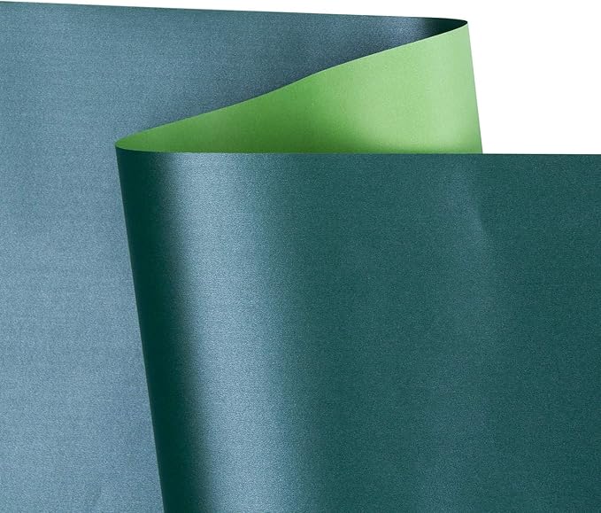 RUSPEPA Green Matte Wrapping Paper - Mini Roll - Solid Color Pearly Lustre Paper Perfect for Wedding, Birthday, Christmas, Baby Shower - 17 Inches X 16.5 Feet