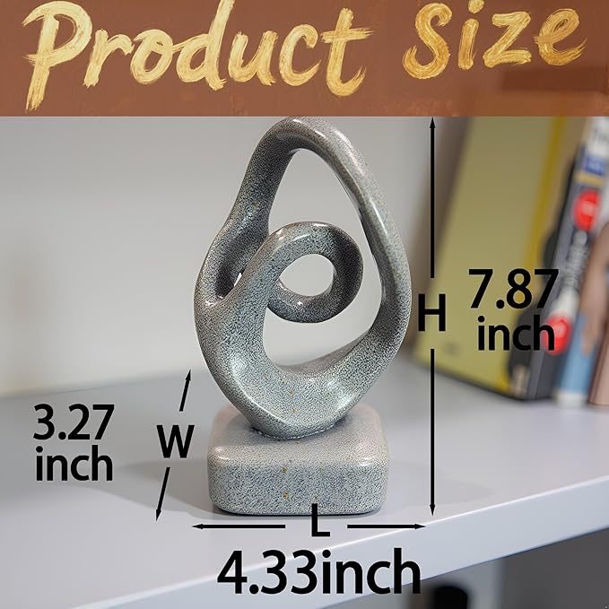 Abstract Modern Ribbon Decorative Sculpture, Knot Sculptures,Home Decor,Coffee Table Statues,Dining Living Room Desk Decor,Shelf Decoration (Marble Color-B)