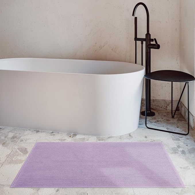 Cotton Paradise 100% Cotton Turkish Bathmat Rug, Soft Absorbent Quick Dry Non Slip, 20x34 Bathmat Rug, Lilac