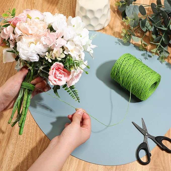 Syhood 673 Feet Floral Vine Bind Wire Rustic Wrapping Wire for Flower Bouquets(Light Green)