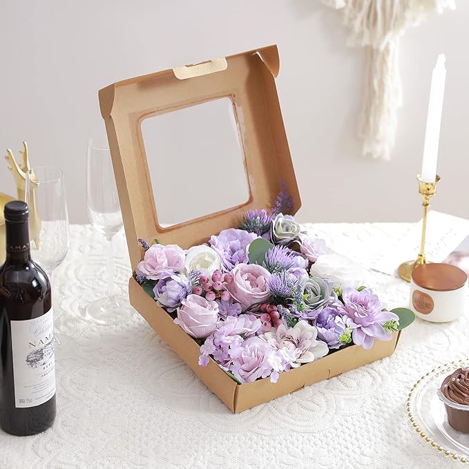Artificial Flowers Combo, Fake Flowers for DIY Tables Centerpieces Baby Shower Bridal Shower Wedding Bouquet Arrangements Party Candle Holder Cake Decor Flower Home Decorations
