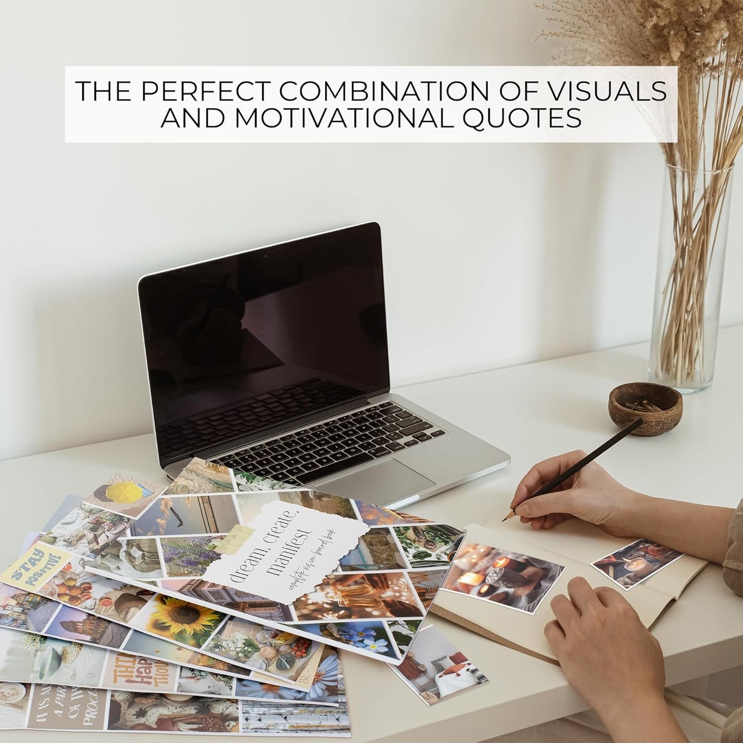 Skiennix Inspirational Vision Board Book - Complete Supplies Kit for Achieving Your Dreams | Motivational Pictures & Quotes