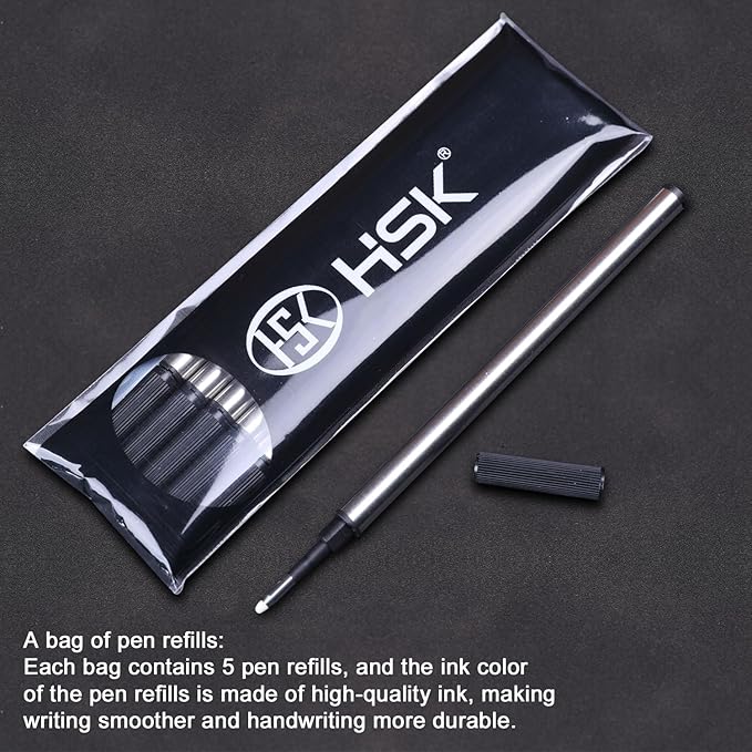 HSK Ballpoint Pens Luxury gift Pen Black Refill Line width 0.5mm,Best Ball Pen Gift Set for Men & Women Professional Executive,Office,Nice Pens Classy Gift Box (Blue)
