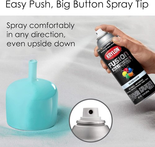 Krylon Fusion All-In-One Spray Paint - Gloss Clear Finish for Indoor/Outdoor Use | 12 Ounce (Pack of 2)