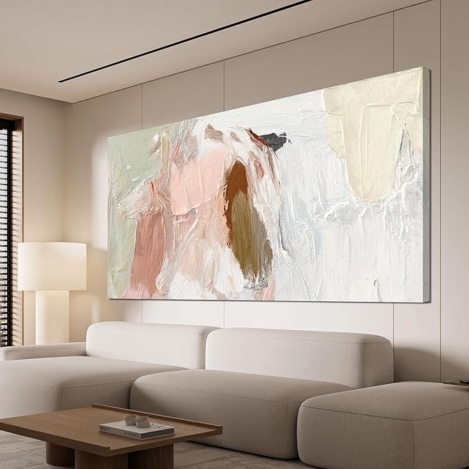Canvas Wall Art Decor Oversized Wall Art Pictures For Living Room Pink and White Wall Art Decor Abstract Art Work Wall Decor Large Abstract Wall Art Prints For Walls Home Office Wall Decoration 39"X78"