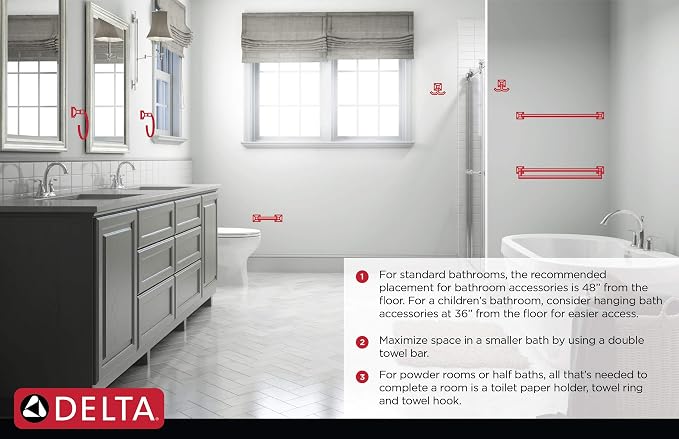 Delta Dansant Towel Hook, Robe Hook Satin Nickel Towel Holder for Bathroom, Bathroom Accessories, 135241 2.4 x 2.9 x 4.8 Inches (Pack of 2)