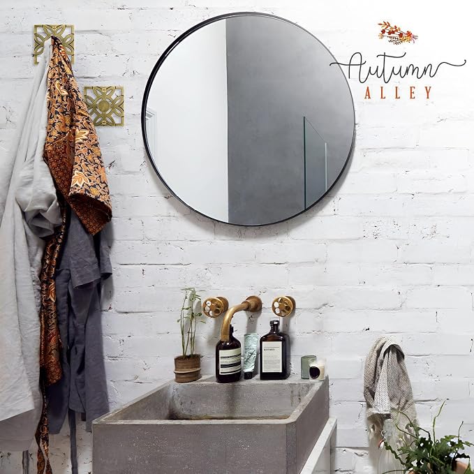 Autumn Alley Two Brass Hooks, Bathroom Towel Hook, Robe Hook Wall Mounted - Decorative Wall Hooks for Towel, Robe, Cast Coat and Door Hook for Bathroom Modern Unique Style, 2 Pack