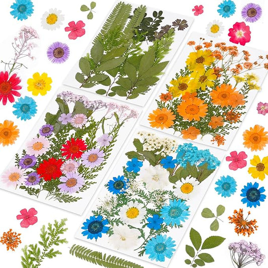 96Pcs Dried Pressed Flowers for Resin, Bulk Natural Dried Flowers,for Scrapbooking DIY Art Crafts Resin Accessories, Soap,Candle Making Nails Decor. Epoxy Resin Jewelry Molds.Craft Making