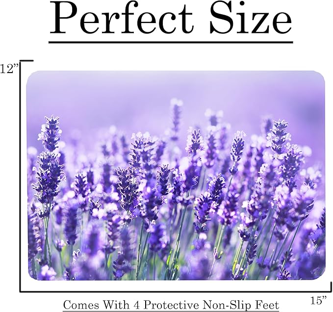 Lavendar Floral Pattern Flower Love Kitchen Glass Cutting Board Decorative Valentine's Mother's Day Gift For Her Flowers (Lavendar)