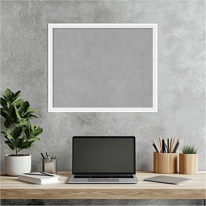 Amanti Art White Framed Magnetic Board 17x21 Small Vision Board for use with Magnets, 100% Metal Sheet to Display Items as Office Decor or for Home Organization in mudroom, Kitchen or Kids Room