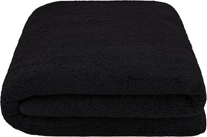 Cotton Paradise 100% Cotton Turkish Towel, Soft Absorbent Quick Dry, 40x80 Oversized Bath Sheet Towel, Coal Black