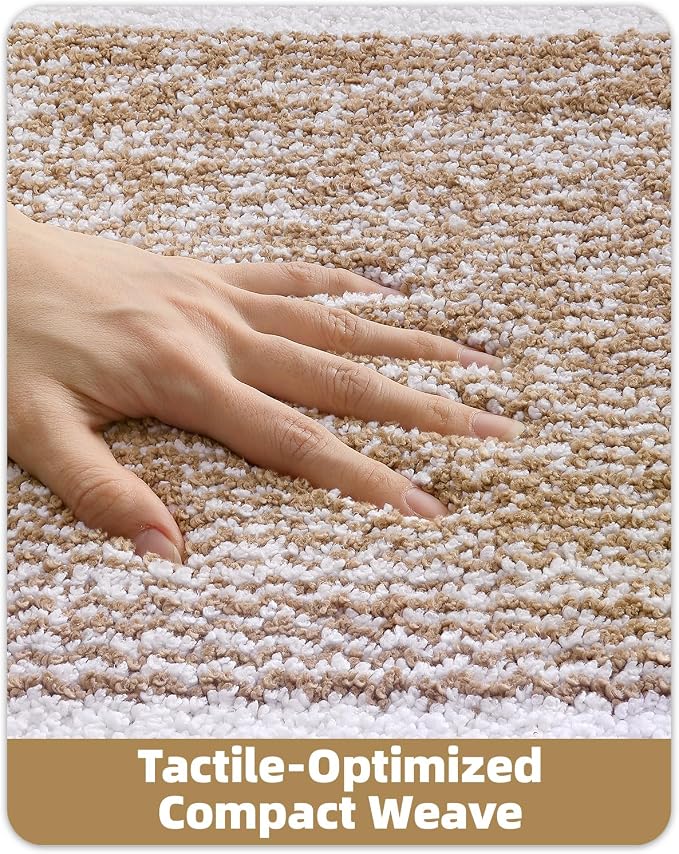 Color&Geometry Small Bath Mats for Bathroom Simple and Stylish, 16"x24" Khaki Bathroom Rugs, Non Slip, Absorbent, Soft, Washable, Microfiber Bathmat Shower Mat Outside Shower