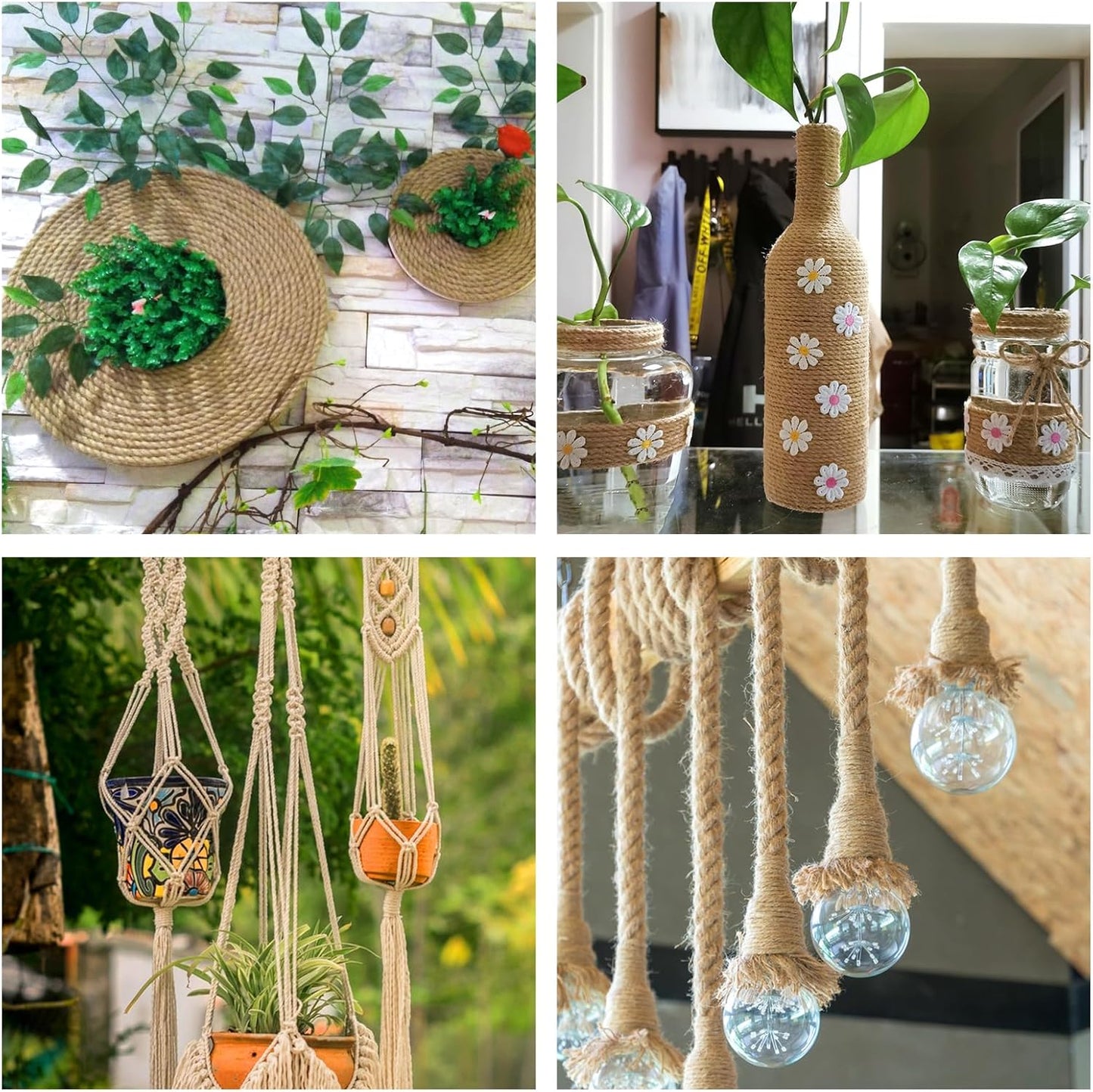 Twine String 5mm - Heavy Duty Natural Jute Twine Rope for DIY Crafts & Gardening | Eco-Friendly 164 Feet