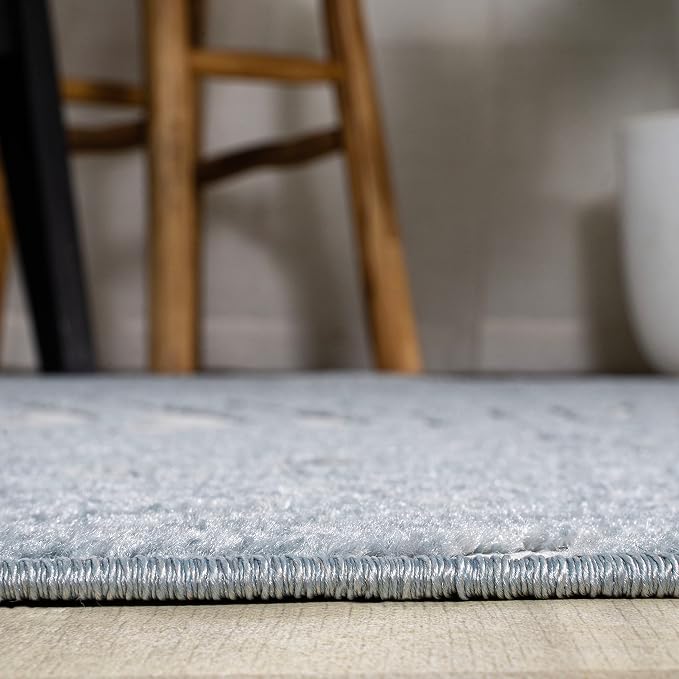 JONATHAN Y Maribo High-Low Abstract Striped Light Blue/Ivory 10x14 Indoor/Outdoor Area Rug, Pet Friendly, Non-Shedding, Stain Resistant, Easy-Cleaning for Backyard, Patio (SCN103C-14)