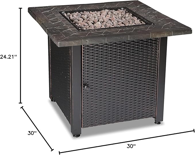 Endless Summer 30" Gas Outdoor Fire Pit Table with Resin Mantel