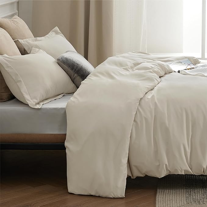 Bedsure Duvet Cover Full Size - Only Includes 1 Duvet Cover (80"x90"), Hotel Luxury Soft Double Brushed All Season Bedding for Kids & Adults, Zipper Closure, NO Comforter, Linen