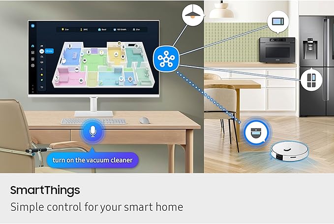 Samsung 32” Smart Monitor M7 (M70F) 4K UHD Display, Samsung Vision AI, Smart TV Apps, Gaming Hub, USB-C, HDMI and USB-A, White, LS32FM703UNXZA, 2025