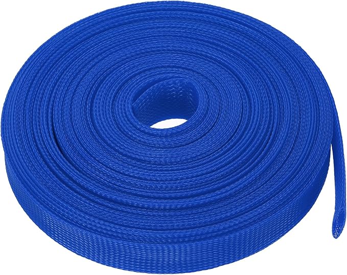 uxcell Expandable Sleeving, 1-inch 50ft Cable Sleeve, Blue