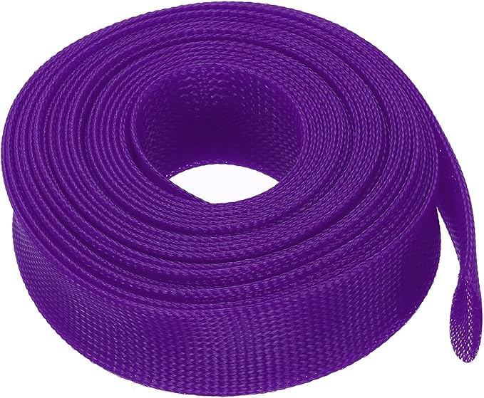 uxcell Expandable Sleeving, 1 1/2-inch 25ft Cable Sleeve, Purple