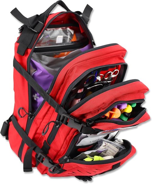 Lightning X Trauma & Bleeding First Aid Responder Medical Backpack & Kit - Red Color