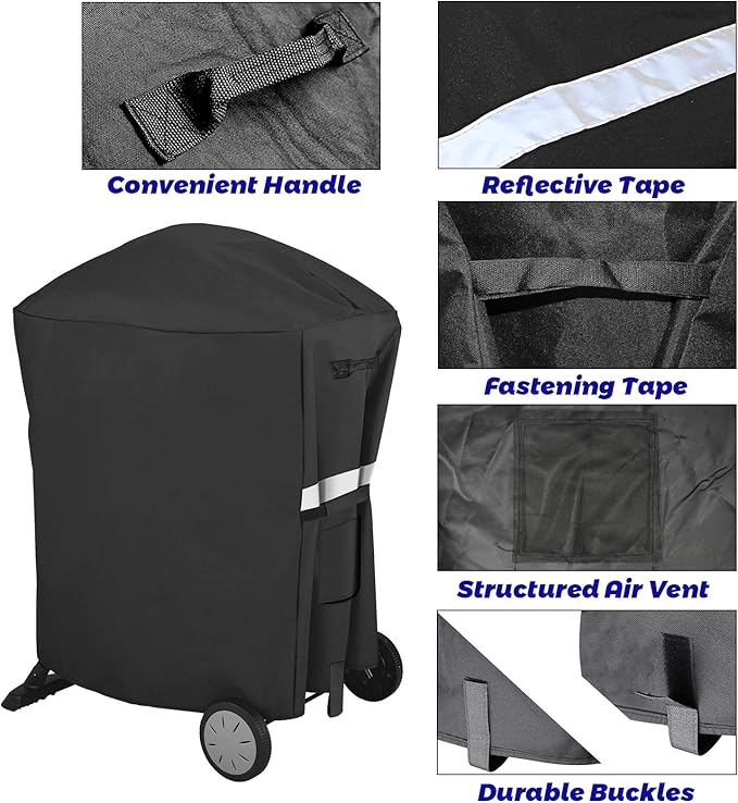 Utheer 7113 Grill Cover for Weber Q100 Q1000 Q1200 Q200 Q2000 Q2200 Series, Fits Weber 50060001 51060001 54060001 Liquid Propane Grills, Waterproof and UV Resistant
