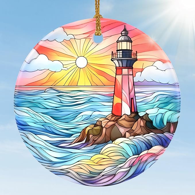 Christmas Ornament, Jocidea Lighthouse Christmas Decorations, Christmas Tree Ornament, Holiday Decor and Xmas Gifts Ideas