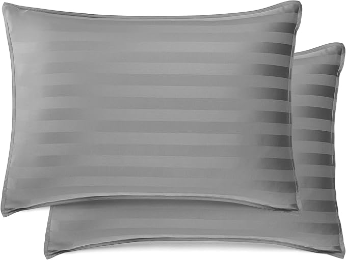 Pure Bamboo Split King Sheets, Genuine 100% Organic Viscose Derived from Bamboo Bed Sheet Set, Soft & Cooling, Double Stitching, 2 Fitted Sheets (Split King, Jacquard Stone)