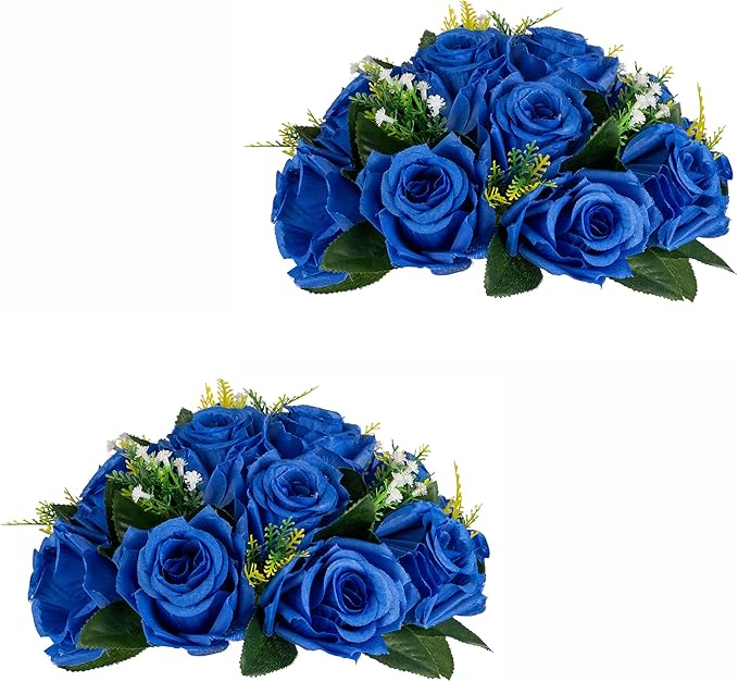 Flower Centerpieces for Wedding Tables: Wedding Table Decorations Royal Blue Flower Balls Centerpieces for Engagement Cerebration Party Center Pieces 2 Packs