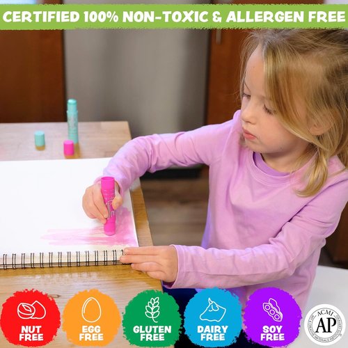 Kwik Stix Solid Tempera Paint Sticks - 24 Washable Colors | Non-Toxic & Quick Drying for Kids