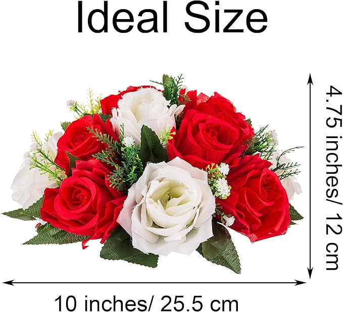 Flower Centerpieces for Wedding Tables: Wedding Table Decorations Red & White Flower Balls Centerpieces for Engagement Cerebration Party Center Pieces 10 Packs
