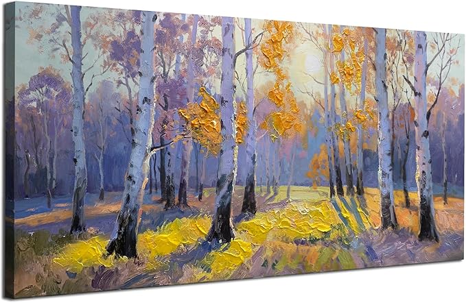 Brushart Forest Canvas Wall Art Nature Extra Large Textured Picture, Painting Wall Decor Living Room Artwork for Walls Bedroom Home Office 58"x29"