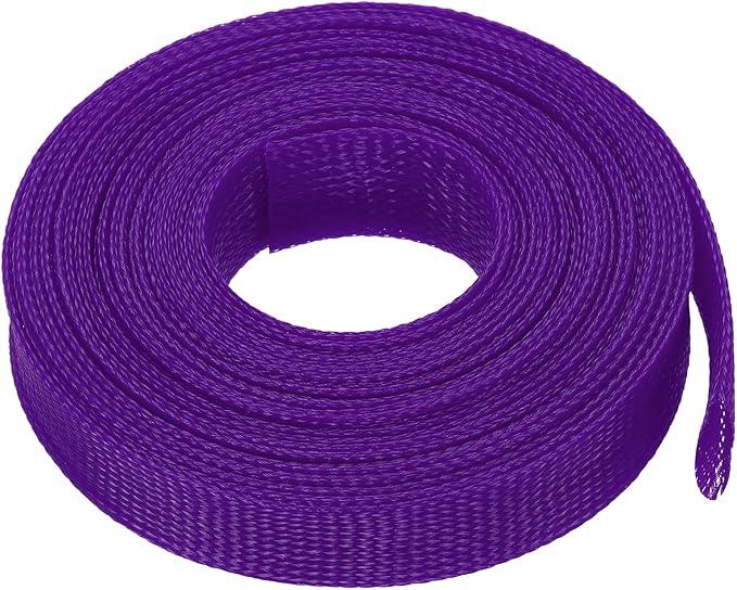 uxcell Expandable Sleeving, 1 1/4-inch 25ft Cable Sleeve, Purple