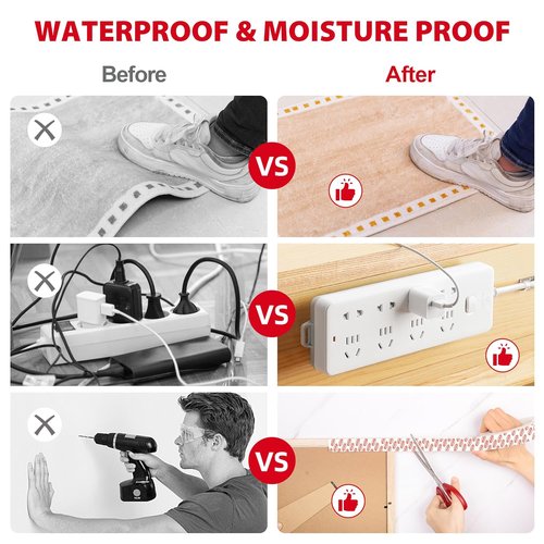 Sinfuo Heavy-Duty Double-Sided Tape - Removable Nano Adhesive for Picture Hanging | 22 Ft Clear Strips