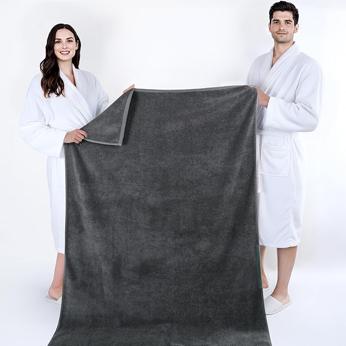 Cotton Paradise 100% Cotton Turkish Towel, Soft Absorbent Quick Dry, 40x80 Oversized Bath Sheet Towel, Dark Gray