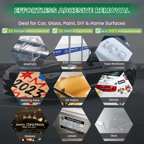 Adhesive Remover Spray Kit by [Brand Name] - Safe for Car Paint | Removes Stickers, Tape & Residue - 3.38 fl oz