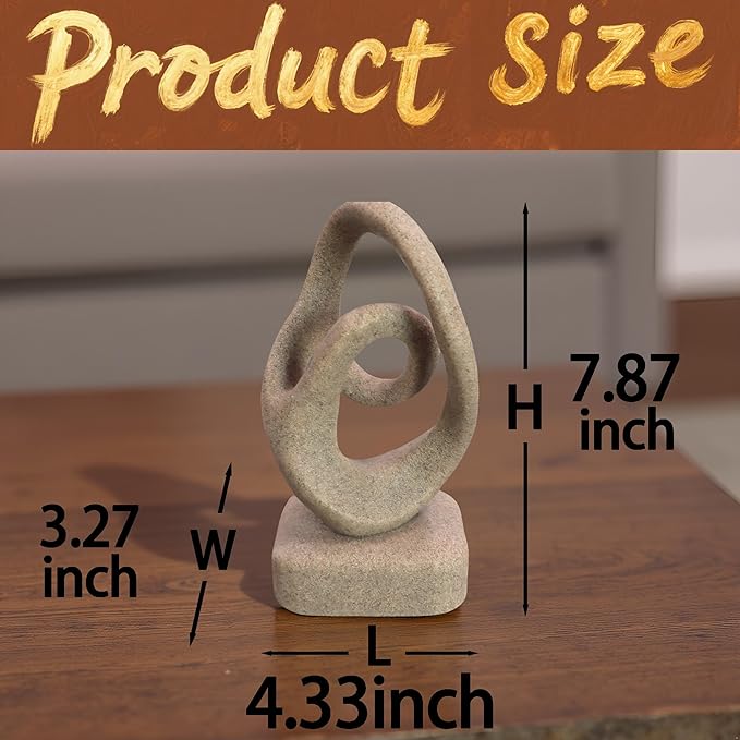 Abstract Modern Ribbon Decorative Sculpture, Knot Sculptures,Home Decor,Coffee Table Statues,Dining Living Room Desk Decor,Shelf Decoration (Beige-B)