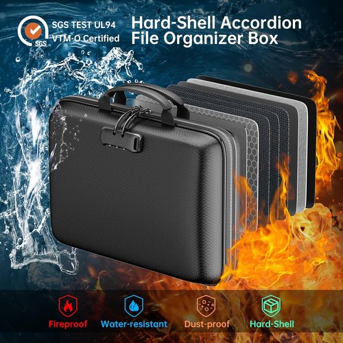 DocSafe Fireproof Document Organizer with Lock - 5200°F Protection for Secure Storage